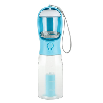 Portable Cat Dog Water Bottle Food Feeder Drinker Poop Dispenser 3 in 1 Leak-Proof Multifunctional Dog Water Bottle Pet Products